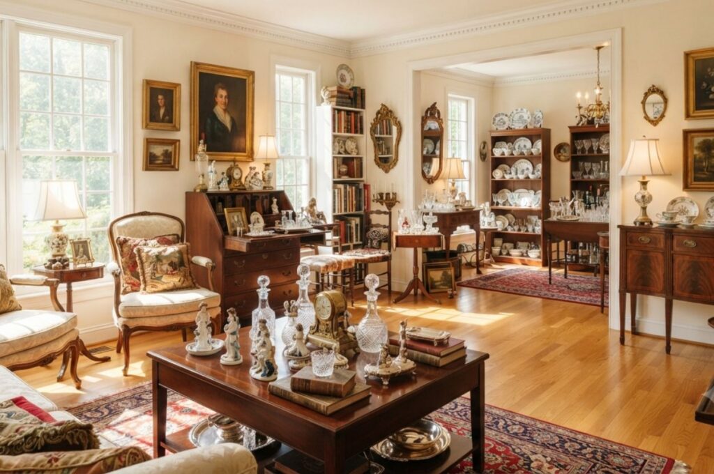 Professionally staged estate sale inside Rockville Maryland luxury home